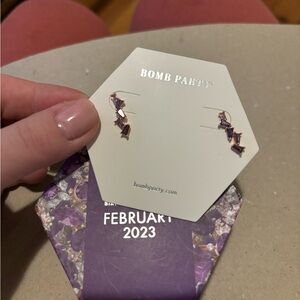 February 2023 Birthday Collection Bomb Party Rose Gold Earrings